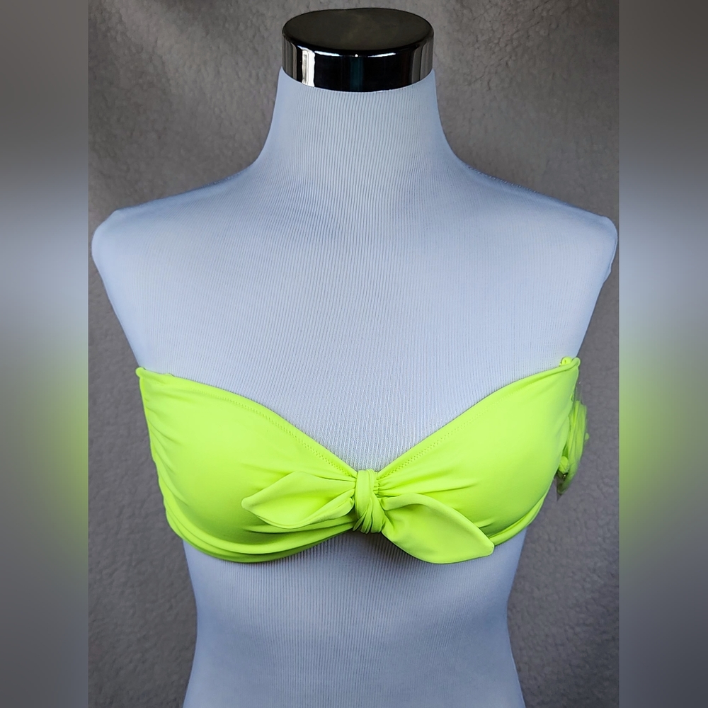NWT Victoria's Secret Bandeau Bikini Swim Top Kiwi colored Size Large